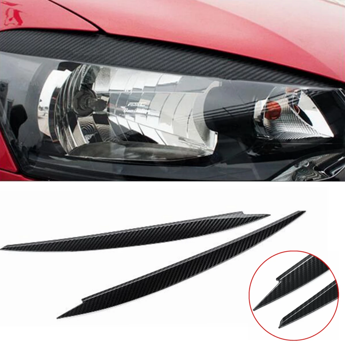 2 x Крышка для бровей и век Накладка VW Golf 7 VII GTI GTD R MK7 2013-2017 из углеродного волокна