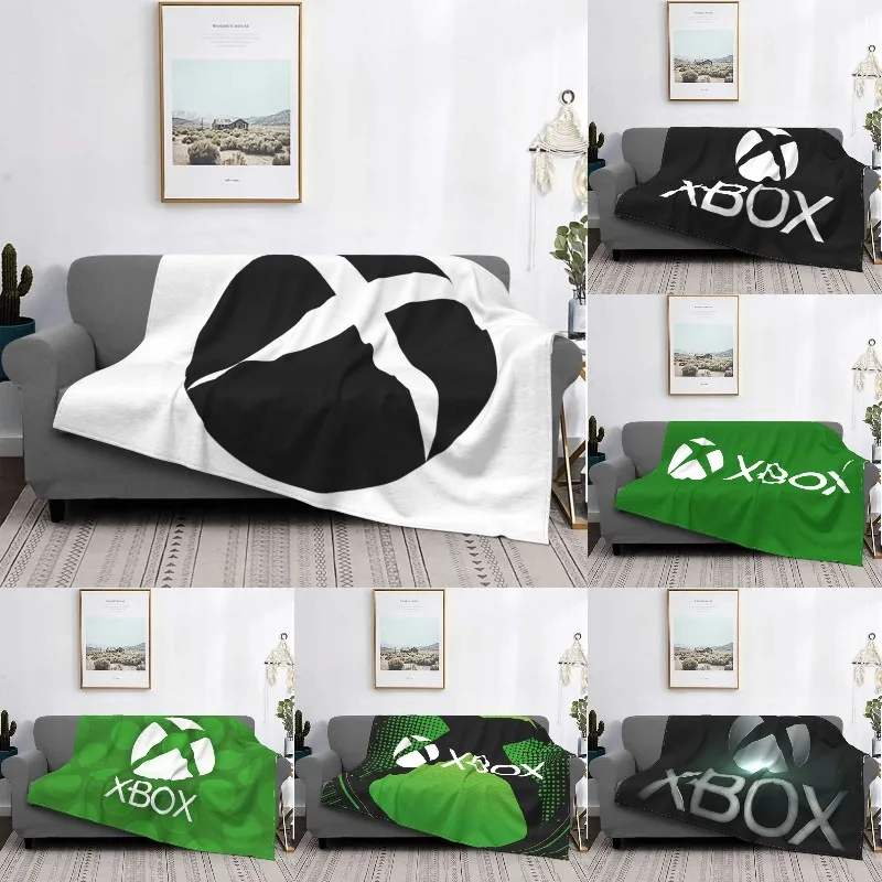 Divano In Pile Classic Xbox Logo Coperta Da Tiro Caldo Flanella Videogioco Gamer Lover Coperte Per Letto Ufficio Divano Trapunta
