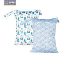 Elinfant – sac à couches en tissu, vente en gros, sac humide réutilisable, imperméable, sec, Double poche, poignée en tissu, sac à couches pour bébé