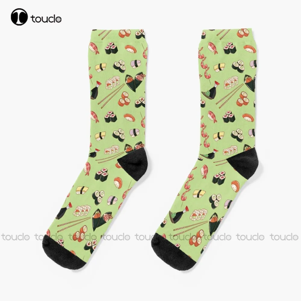 Sushi Su Wasabi Green Socks Boot Socks For Women Christmas Fashion Regalo Di Capodanno Unisex Adult Teen Youth Socks Hd Alta Qualità