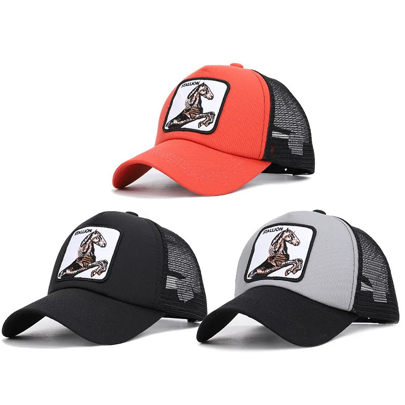

2019 Go Stallion Horse Zhi Animal Series Net Cap Embroidery Baseball Summer Sun Shading Horsetail And