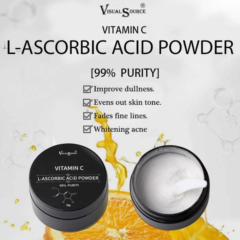 L askorbik asit tozu Vitamin C antioksidan cilt tonunu aydınlatmak yüz  makyaj sıradan bakımı doğal beyaz gevşek toz TSLM1| | - AliExpress