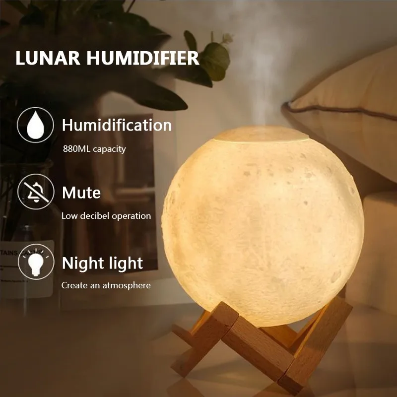 

Moonlight Humidifier USB Mini Convenient Large Capacity Air Purification Hydrating Mute Night Light Humidifier