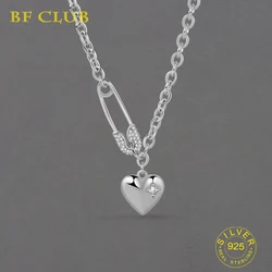925 Sterling Silver Necklace For Women Clip Heart Shape O Chain Chocker Chirstamas Gift Fashion Trendy Fine Jelwery