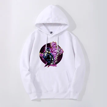 

Kujo Jotaro Men Hoodies Sweatshirt Fleece Hooded Autumn Winter Japan Anime Streetwear Warm Tracksuit JOJO Star Platinum Hoodie