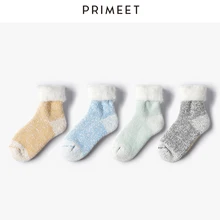 Зимние носки женские теплые милые хлопковые розовые плотные носки без пятки kawaii egirl пушистые Вязаные домашние носки забавные угги рождественские gif