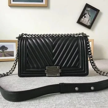 

Designer Bags Famous Brand Women Shoulder Bags With Logo Classic Chain Lock CC Handbags V Pattern Leather Crossbody Bag Quality