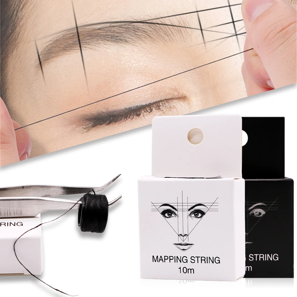 En oferta Marcador de cejas con hilo para tatuaje, 10m, hilo para tatuaje, tatuaje de cejas preincrustado OnwZeldOkxg