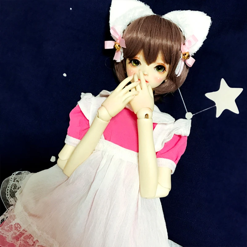 Кукла Одежда 1/3 BJD платье костюм розовый и белый девушка платье для 1/3 BJD кукла аксессуары Одежда куклы, платье+ внешний фартук