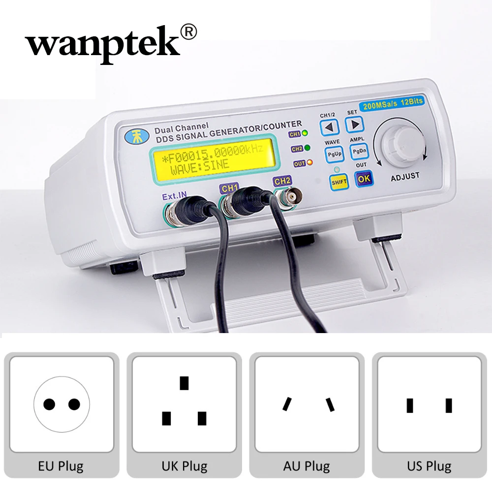 

Wanptek Digital DDS Dual-channel Signal Source Generator Arbitrary Waveform Frequency Meter 25MHz for researching engineer 20%