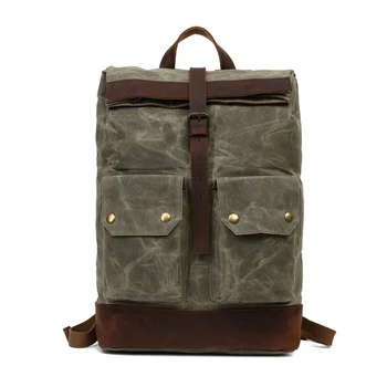

Mens Large Vintage Canvas Backpack School Laptop Bag Hiking Travel 15.6 Inches Laptop Backpack for Men/Women