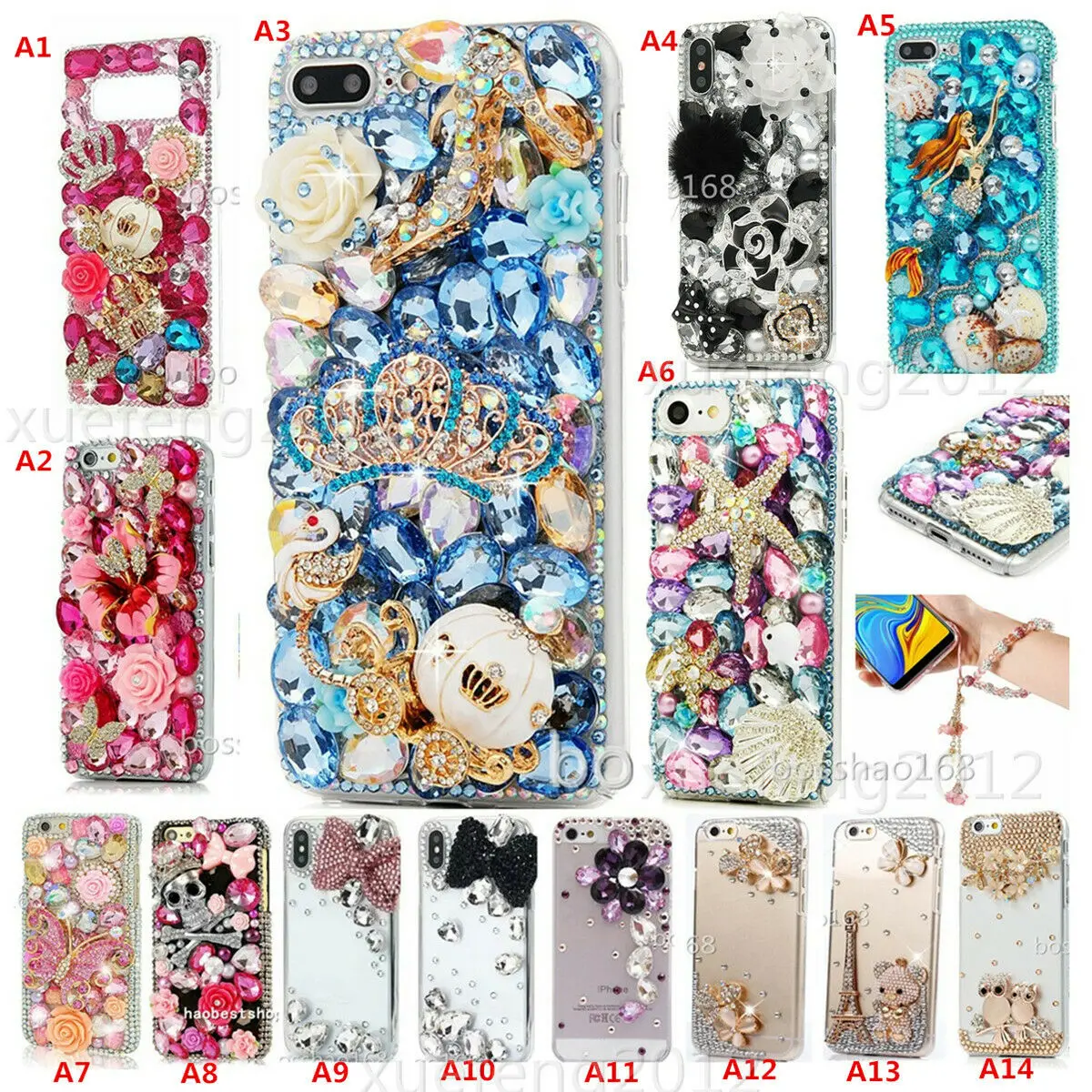 Bling Lovely Crystal Diamonds Rhinestone 3D Stones Phone Case Cover for iphone 7 7Plus 6 6S Samsung Galaxy S5 EDGE#G | Мобильные