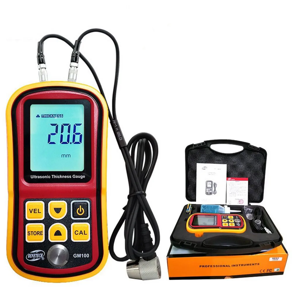 GM100 Ultrasonic Thickness Gauge Digital LCD Metal Thickness Gauge Sound V M1N5