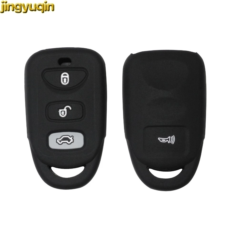 jingyuqin 4 Buttons Silicone Key Car Cover Case Stying for HYUNDAI KIA Tuscon Elantra Rio Sportage Rondo Accent Smart Remote | Автомобили