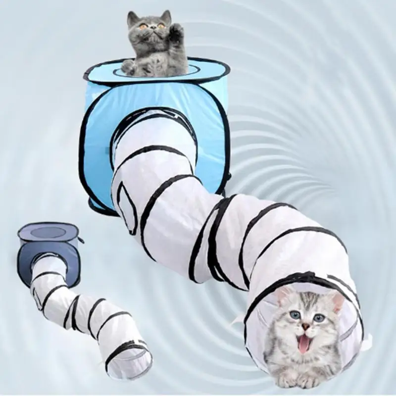 Открытый практичный туннель для кошек, складная игрушка для котенка, пещера, отличная полиэфирная трубка для домашних животных, складная игрушка для игр, товары для домашних животных