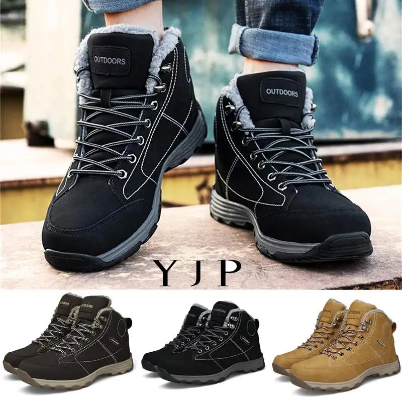 

Fashion Men's Skid Resistance Hiking Shoes Mountain Winter Snow Boots Plus Size Boots Trekking Shoes Men's Soft Warm Ankle Boots