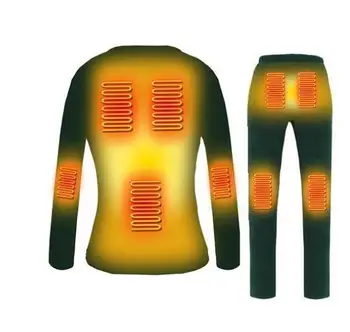 

2020 Heated Jacket Women Heating Jacket Electric USB Heating Suit Thermal Underwear Set Heated Shirt Top S-4XL