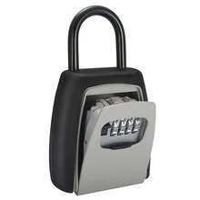 

Hanging Key Box 4 Digit Password Lock Padlock Case, Portable Mini Password Safe Lock Storage Boxes For U Dish, SD Card, Jewelry
