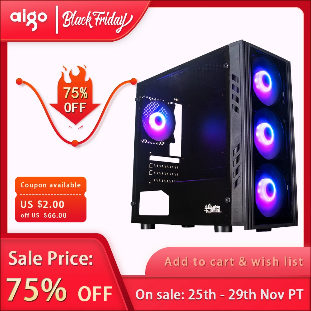 Чехол Aigo для маленького настольного компьютера игровой мини-чехол с rgb