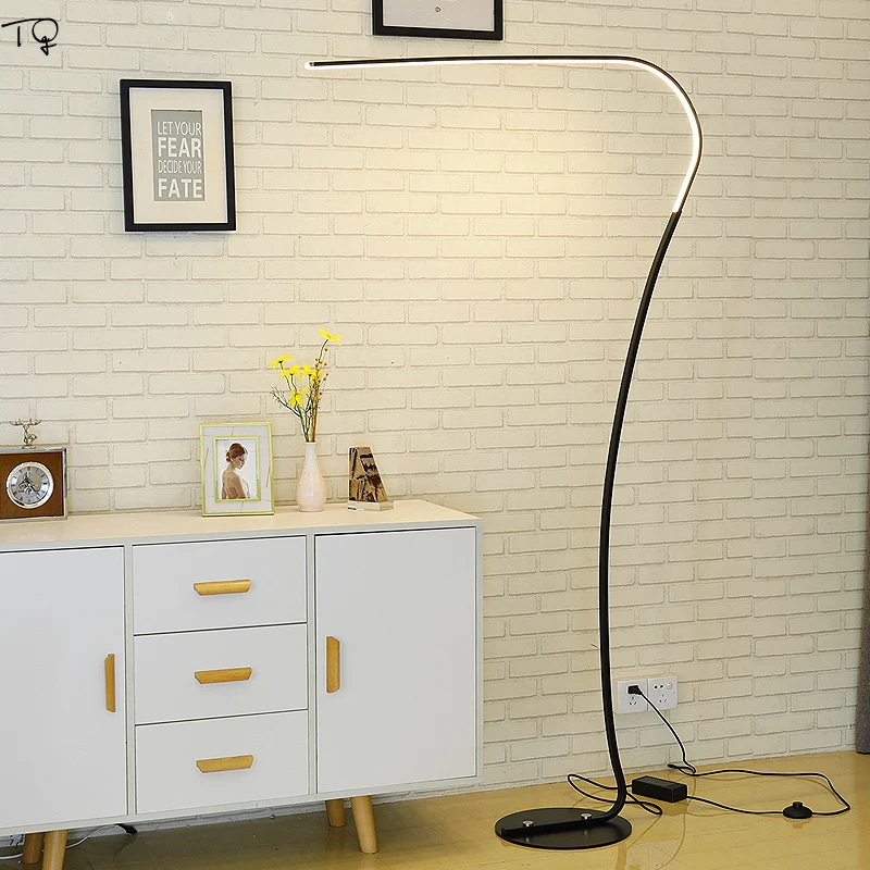 

Nordic Simple Concise Modern Remote Control Led Floor Lamp Tricolor Romantic Studio Living Room Bedroom Study Piano Room Warm