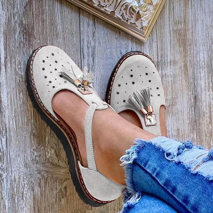 Femininas com Borla Respirável com Laço Casual para o Verão de 2020 Sandálias Sapatos Baixos