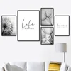 Abstract Dandelion Wall Art Canvas Painting Poster Modern Black White Life Quote Art Wall Print Picture Living Room Decor YX144 ► Photo 3/6