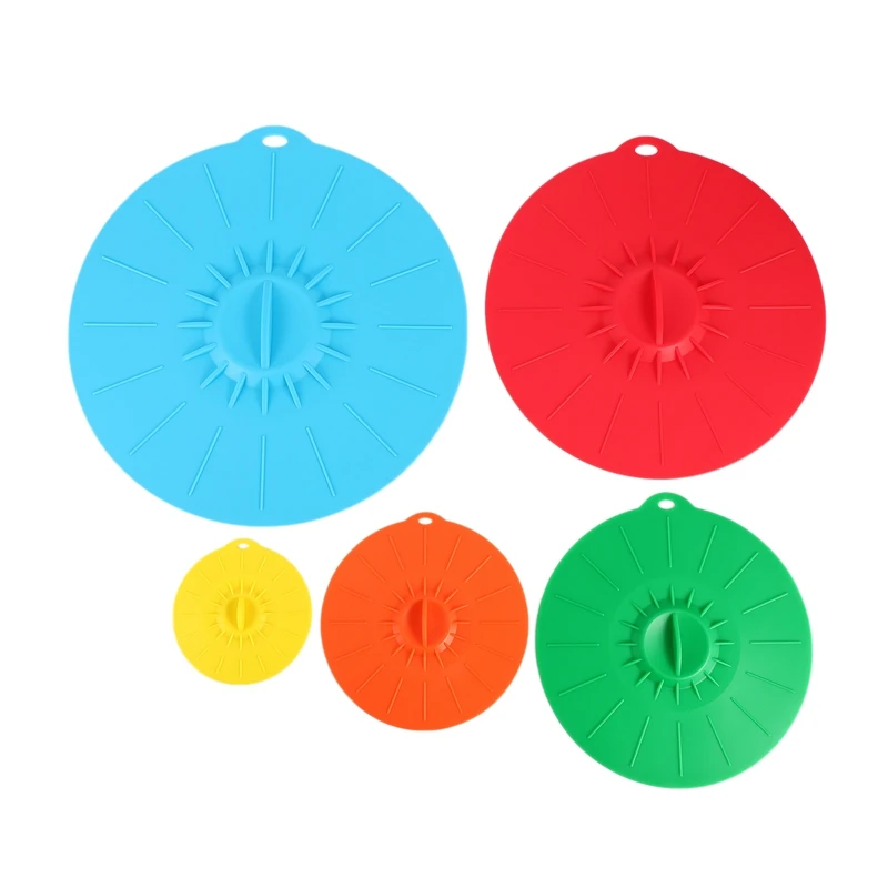 

Set of 5 silicone Microwave bowl cover cooking pot pan lid Cover-Silicone food wrap cooking tools kitchen utensil