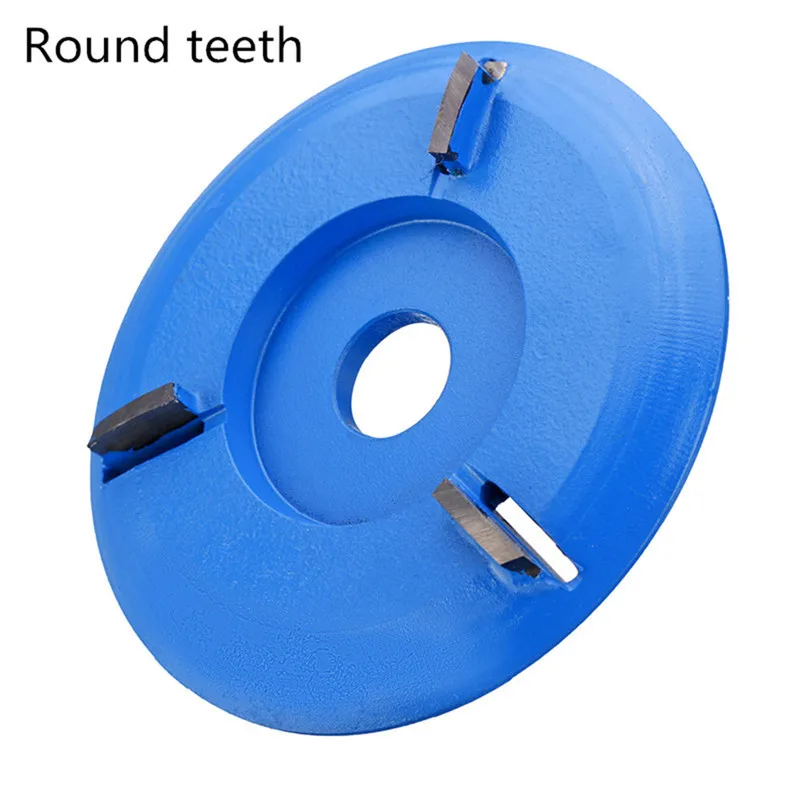 Round Blade 90 мм круглая/Плоская резьба кофемолка из дерева диск чайный лоток нож для копания трехзуб Фрезерный резак для 16 мм apiure угловая шлифовальная машина - Цвет: Round Blade