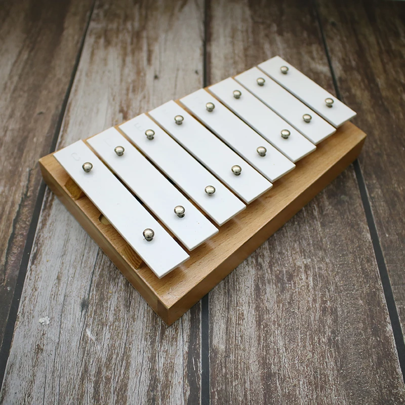  8 Notes Musical Teaching Early Childhood Aid 8 Octave Baby Hand Knock Wooden Xylophone Educational  - 4000399387492