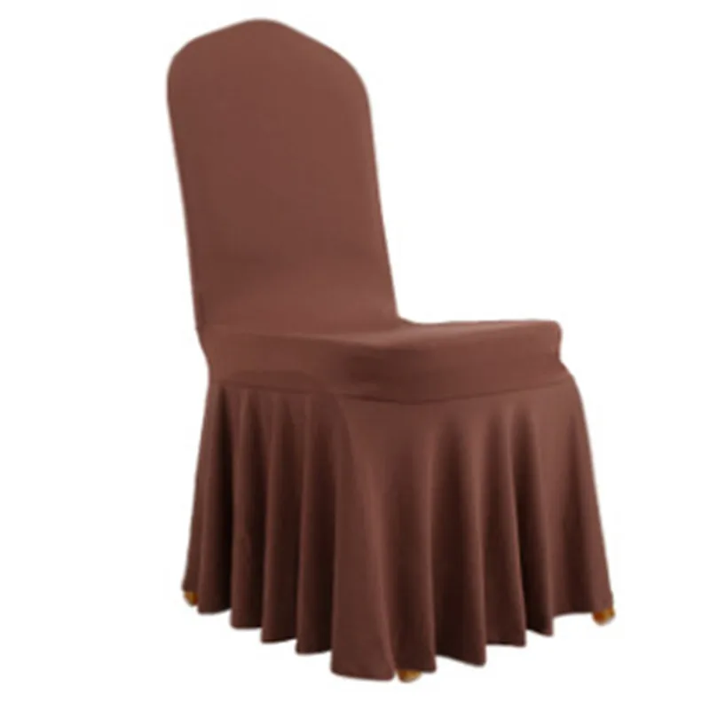 Brown WedFavor 20 шт. белый Swag дно юбка из спандекса чехлы для стульев плиссированные лайкра стрейч сарафан чехлы на стулья свадебный банкет - Цвет: Brown