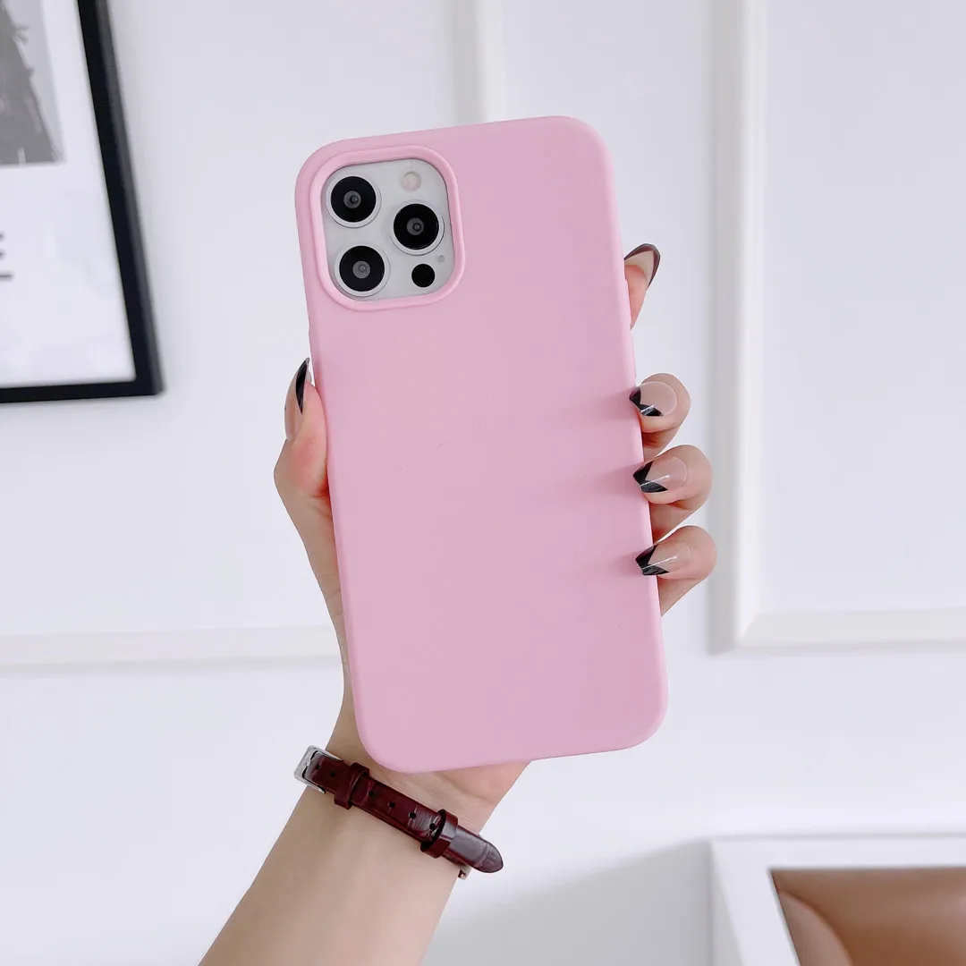 Luxury Original Liquid Silicone Solid for IPhone 13 12 11 Pro Max Case for IPhone 11 Xr Xs MAX 7 8  Soft Tpu Back Cover Fundas cute iphone 12 pro max cases