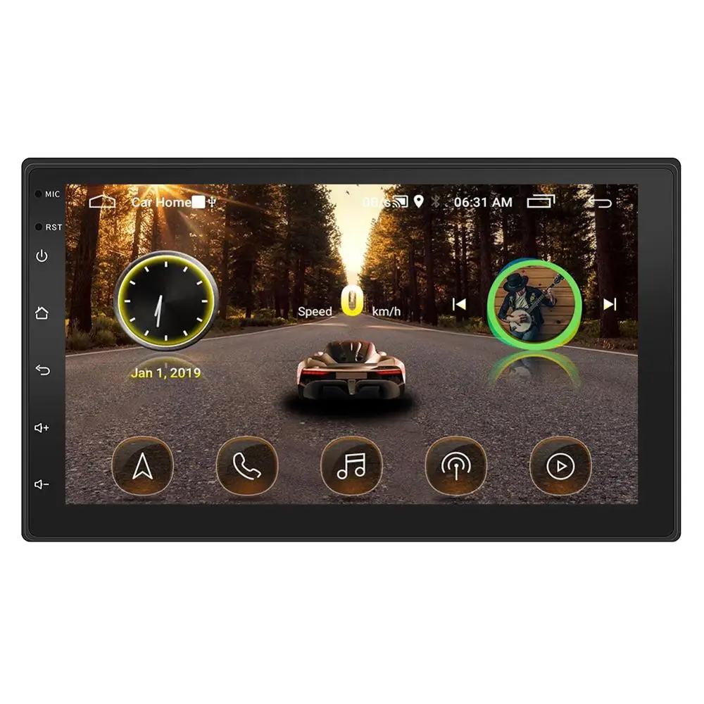 Супер тонкий автомобильный Gps универсальный 2Din Android 8,1 автомобильный навигатор USB Wifi bluetooth Full touch автомобильный радиоприемник для автомобилей 178*100 мм Размер