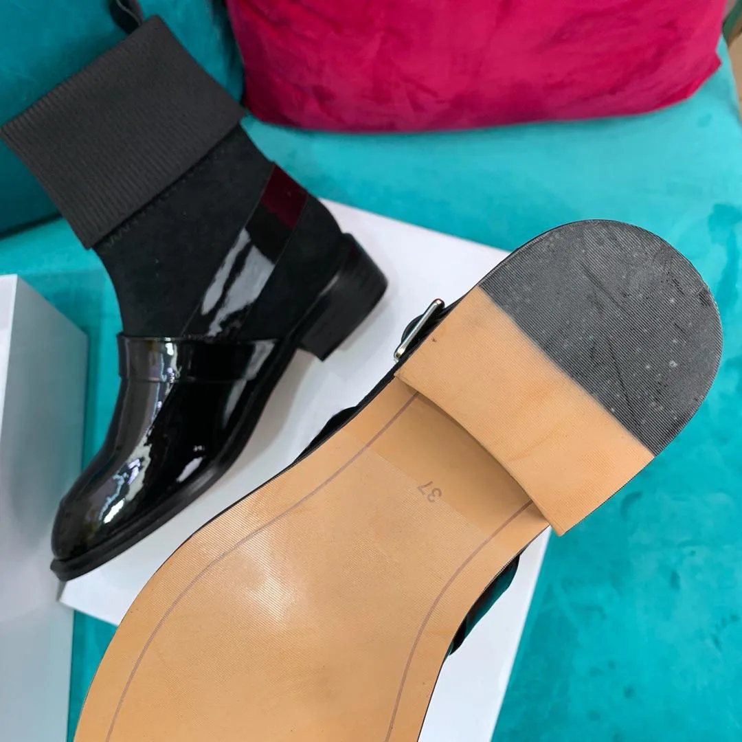 Г., новые ботинки с круглым носком женская обувь из натуральной кожи из эластичной ткани Женская осенне-зимняя обувь шикарный дизайн, Zapatos De Mujer