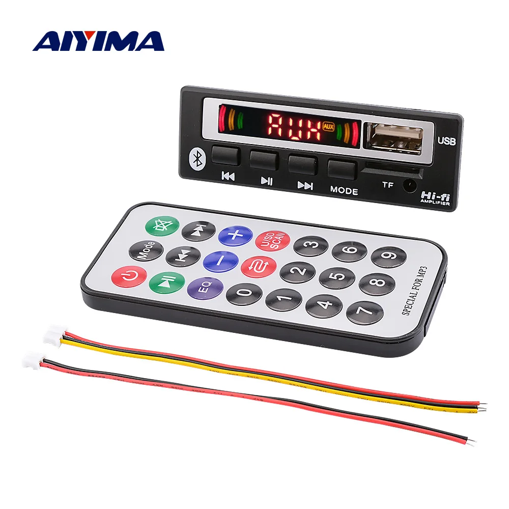 Аудио декодер AIYIMA Bluetooth 5 0 MP3 AUX USB TF FM радио музыкальный плеер модуль сделай сам для
