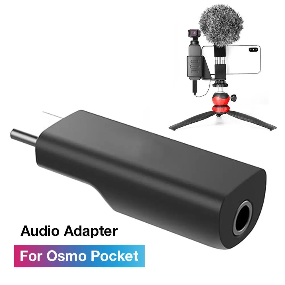 

Audio Adapter For DJI Osmo Pocket PTZ Camera Connect External 3.5 Mm Microphone Recording For Osmo Pocket Audio Adapter Black