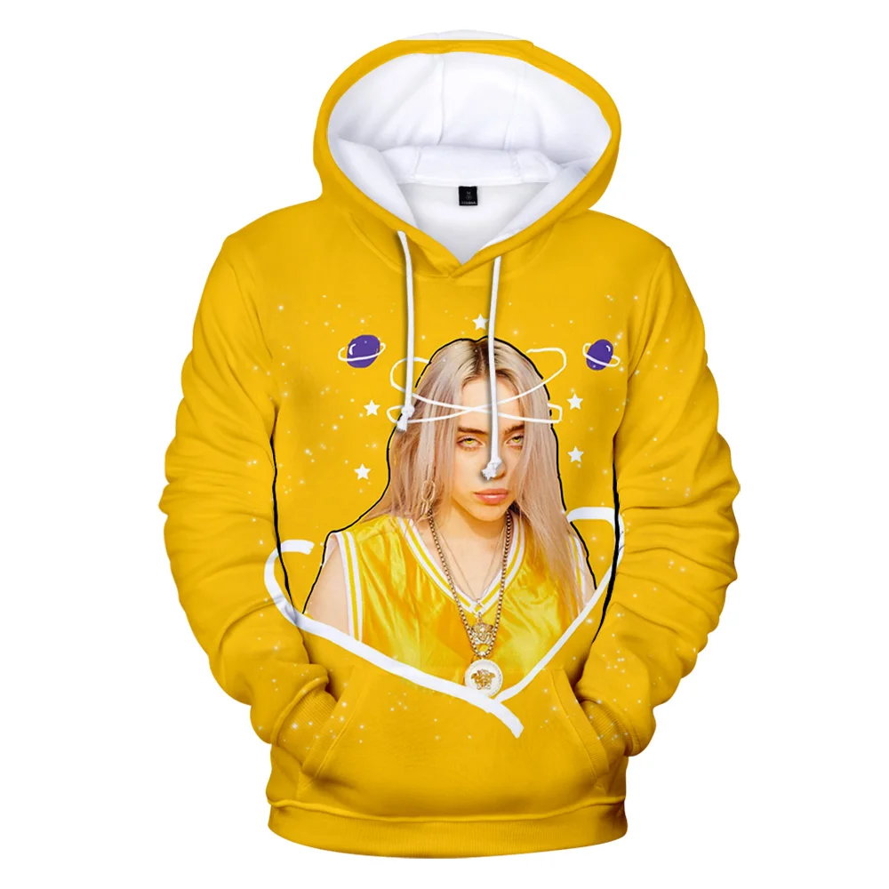 Новинка, Billie Eilish, 3D толстовки, свитшоты для мужчин и женщин, модные толстовки в стиле Харадзюку, уличная Толстовка в стиле хип-хоп, Billie Eilish, Детская толстовка с капюшоном