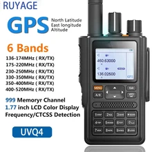 RUYAGE – walkie talkie portable UVQ4, plein air, bande complète, positionnement GPS, multifonctionnel, double Segment, écran couleur, livraison rapide