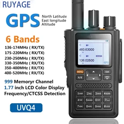 RUYAGE – walkie talkie portable UVQ4, plein air, bande complète, positionnement GPS, multifonctionnel, double Segment, écran couleur, livraison rapide 