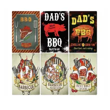 DAD'S, carteles de estaño para barbacoa, placas de Metal Vintage, póster de pared, placas Retro, Bar, Pub, cocina, decoración de zona de fiesta, decoración del hogar, 20*30cm