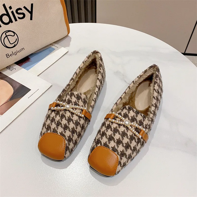 2021 Women Winter Warm Loafers Ladies Short Plush Flats Female Slip On Casual Shoes Comfort Soft Moccasin Multicolor Ballet shoe