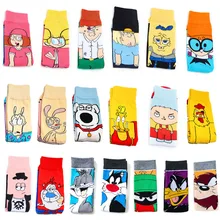 1 пара Повседневное японский wo Для мужчин Носки личность Для мужчин носки с символикой Аниме Мода для девочек и мальчиков, с рисунком из мультфильма носки забавная Новинка хлопковая Футболка с круглым ska