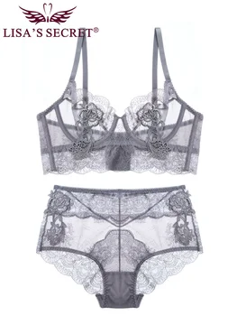 

see through bra ultra thin transparent sexy bra set fashion floral lace ladies lace bra brief set hot women lingerie underwear