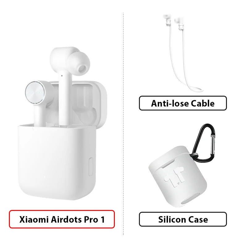 1 Add Cable Case Xiaomi Airdots Pro СПЦ Bluetooth наушники ANC переключатель коснитесь Управление IPX4 Водонепроницаемый Беспроводной наушники - Цвет: 1 Add Cable Case