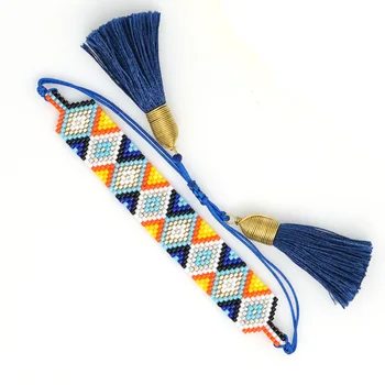 

Ins New Geometric Simple Fashion Tassel Bracelets Beads Pattern Couple Jewelry Miyuki Seed Beads Braided Ladies Bracelet