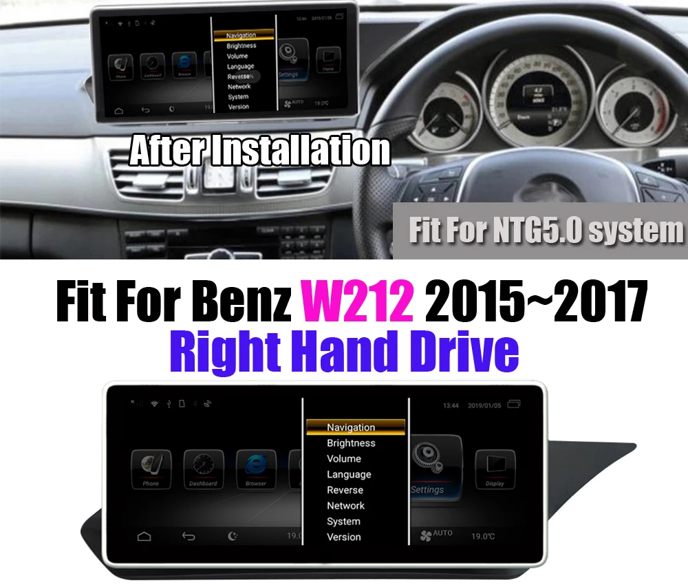 Best Liislee Android 7.1 For Benz W212 2015~2017 RHD Right Hand Drive RHD Stereo Carplay Screen Wifi Map GPS Navigation Media System 9