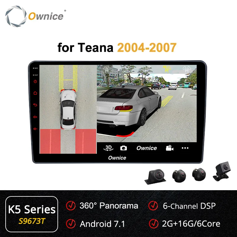 Ownice K2 K3 K5 K6 Android 9,0 автомобиль аудио 360 панорама DSP 4 аппарат не привязан к оператору сотовой связи для Nissan Teana 2004 2005 2006 2007 автомобиль радио gps Navi плеер - Цвет: S9673 K5 Series