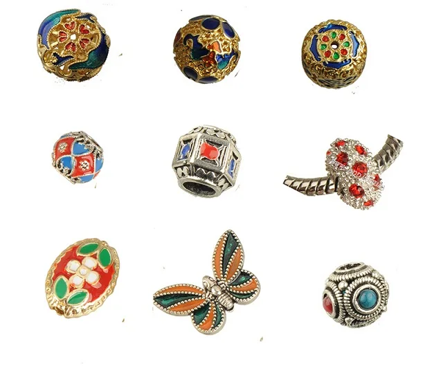 2pcs of 925 Sterling Silver Butterfly Round Ball Beads for Bracelet Necklace