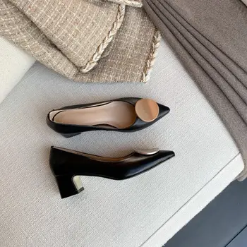 

2020 Women's High Heels Sexy Bride Party mid Heel Pointed toe Shallow mouth High Heel Shoes Office Lady shoes