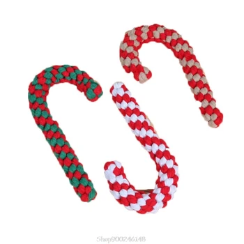 

7 Pcs Christmas Candy Canes Cotton Rope Dog Molar Toys Cute Carton Doll Soft Durable Teeth Cleaning Knot Indoor Puppy O28 20