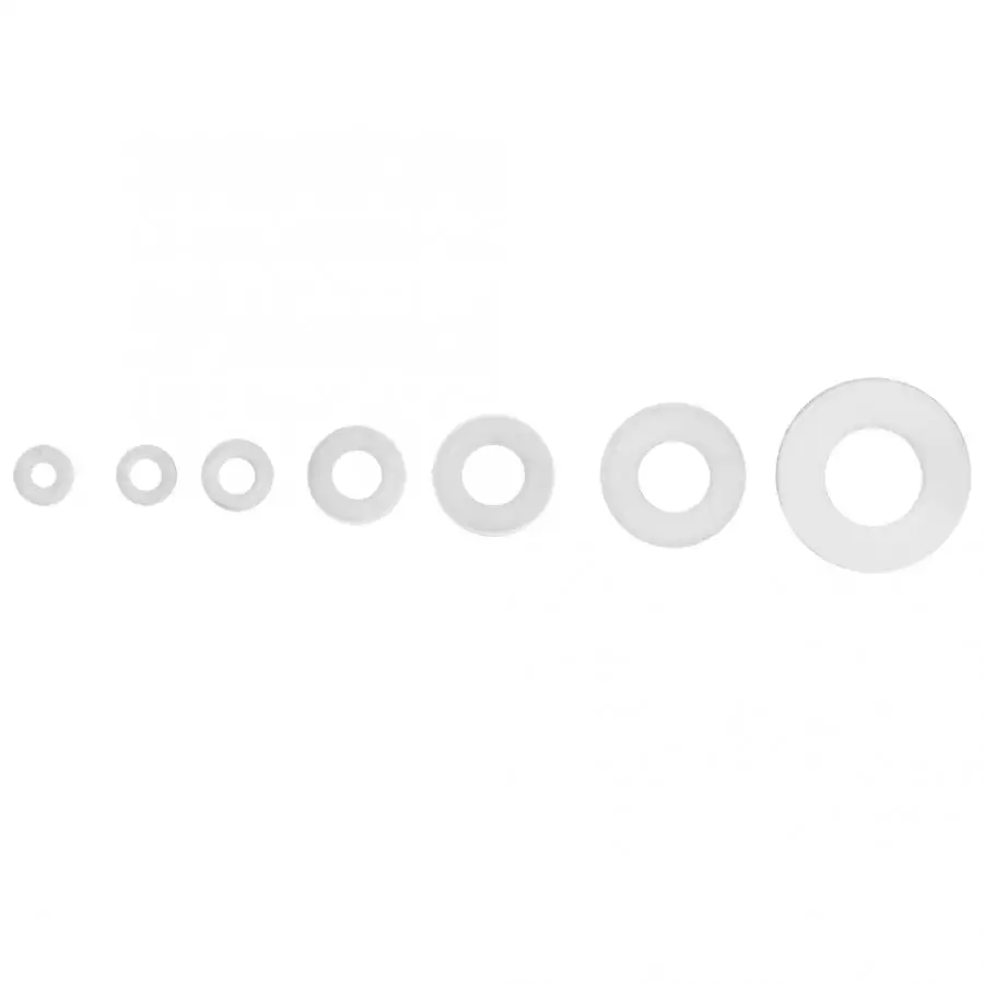 

350pcs White Nylon Plastic Washer Flat Gasket Ring Kit M2/M2.5/M3/M4/M5/M6/M8 Seal Ring Joint Ring Backup Ring